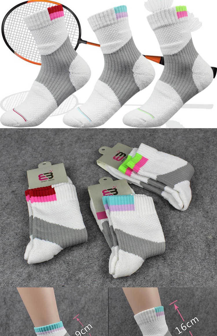 Vớ cầu lông dày nữ khử mùi khăn thể thao dưới cùng vớ cotton thoáng khí vớ bóng rổ vớ chạy chuyên nghiệp vợt cầu lông giá rẻ