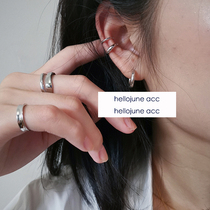 hellojune classic with thick lines ear clip smooth face simple no need for ear hole Gold Silver