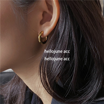 hellojune titanium gold gold gold ring hoop big ring ring earrings light face earring gold and silver two color