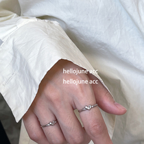 hellojune 925 silver small crowdsourced design feelings laminated with fine ring details caring slightly inlaid zircon silver fine ring