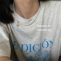 hellojune shaped irregular water drop pearl necklace flower pendant pearl necklace