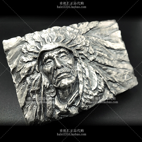 Spot real shot New Vulcan personality Indian chiefs Harley Knight belt buckle belt buckle 925 silver