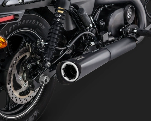 Vận chuyển tại chỗ Sản xuất tại Mỹ Harley đường phố 750 thanh ống sửa đổi ống xả VH phần đen thấp - Ống xả xe máy