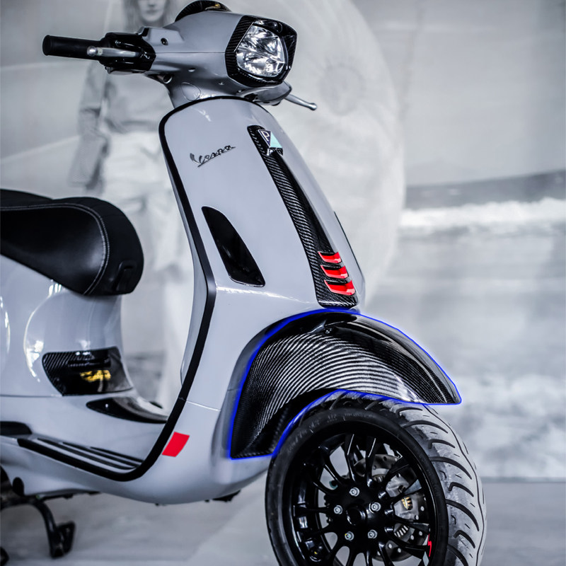 Vespa motorcycle spring sprint 150 modified XTOP card dream full car carbon fiber decorative cover fangster