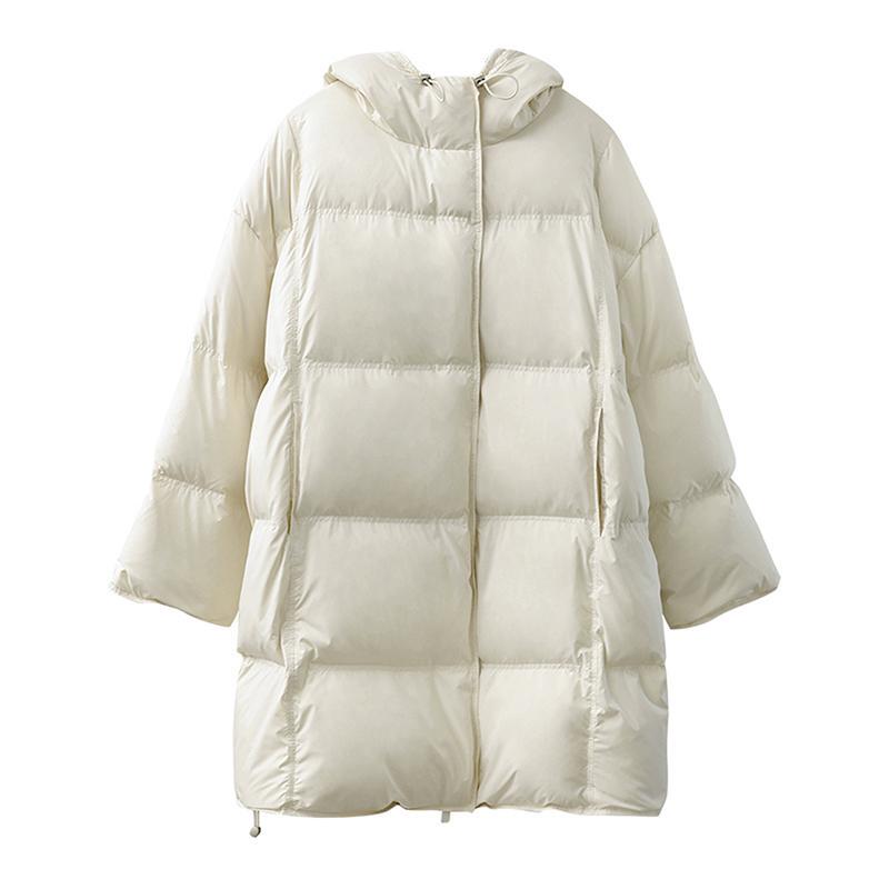 Chicdirty New Winter Style Cloud-Like 90 White Duck down Jacket Mid-Length Hooded down Jacket