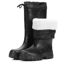  Winter plus velvet rain boots mens high tube rain boots warm water shoes water boots non-slip rubber shoes lightweight foam fishing car wash boots