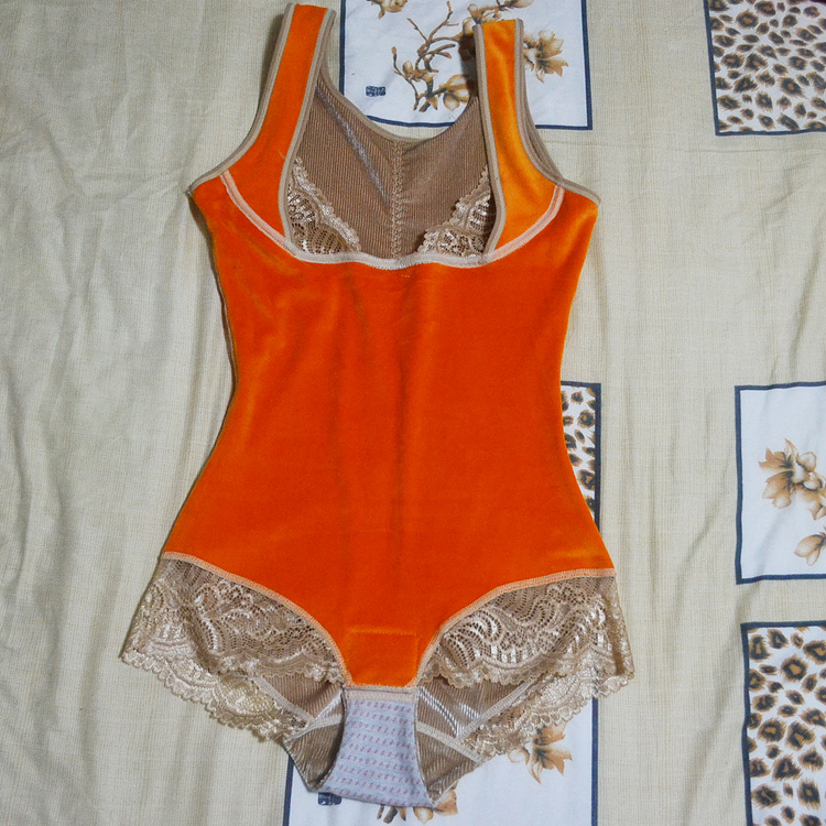 Mùa thu mới vải nhung vàng co giãn cộng với nhung dày đồ lót nhiệt Xiêm corset giảm béo nữ sau sinh áo tắm một mảnh
