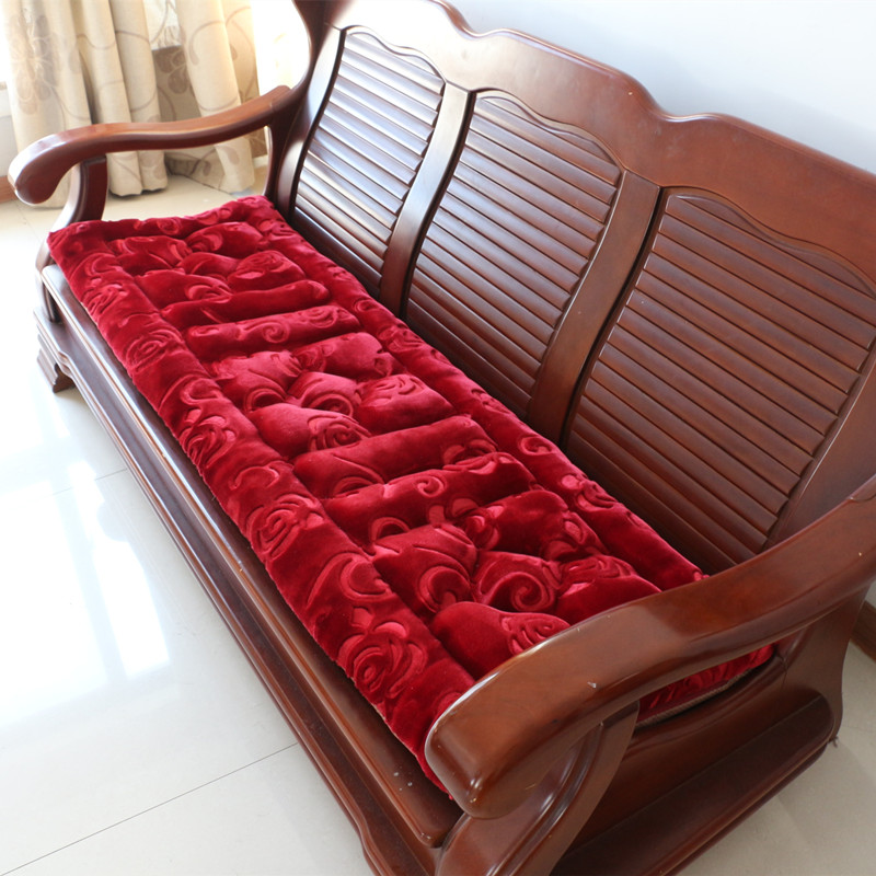 Dày sang trọng duy nhất sofa đệm ba gỗ rắn sofa đệm gỗ gụ băng ghế dự bị đệm đệm có thể tháo rời và có thể giặt đặc biệt cung cấp