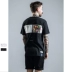 Thương hiệu thủy triều ban đầu TI2018S / S xuân hè mới hoa mận retro áo thun cotton chải cổ tròn tay ngắn quần áo nam áo thun  Áo phông ngắn