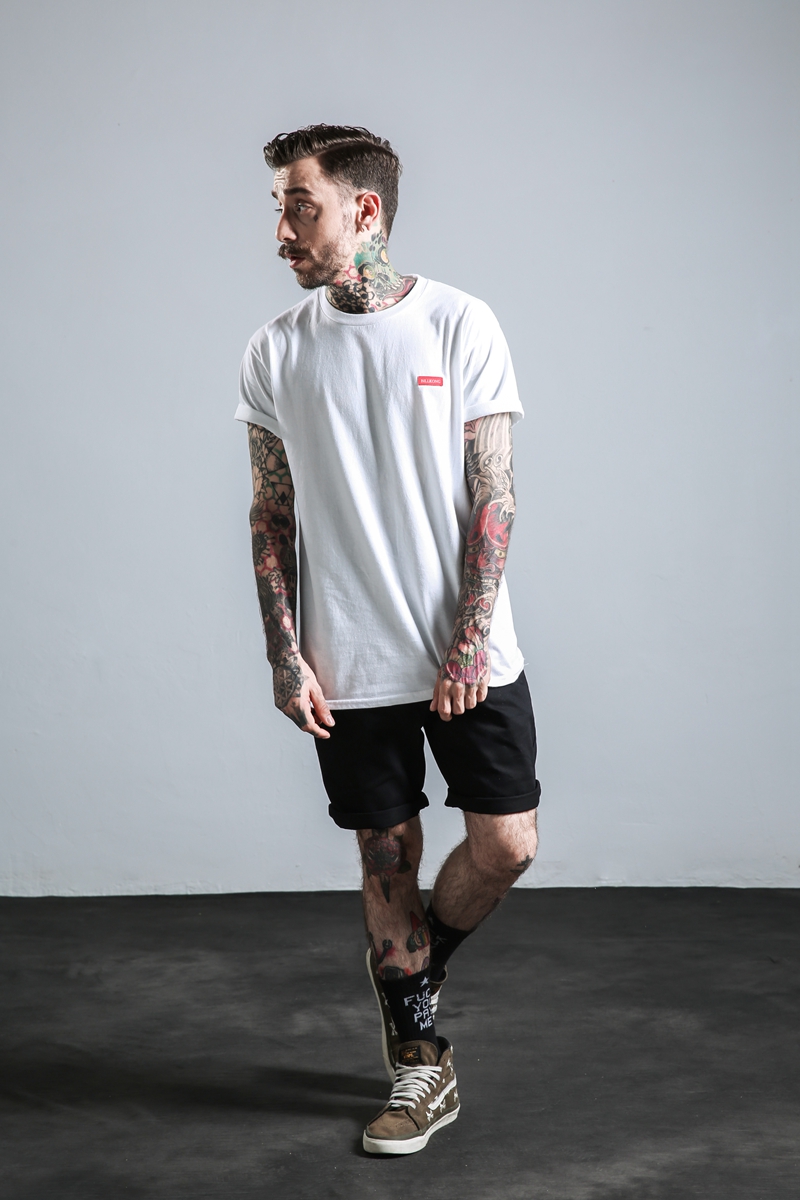 Thương hiệu thủy triều ban đầu TI2018S / S xuân hè mới hoa mận retro áo thun cotton chải cổ tròn tay ngắn quần áo nam áo thun gucci