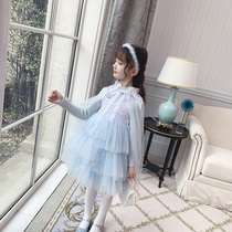 Girl Girl dress Spring and Autumn New 2021 style style puffy dress sequined shawl children princess dress