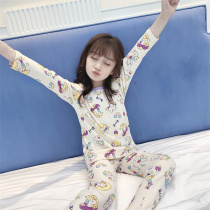 Girl autumn pajamas set 2021 new warm cartoon two-piece cute snow white childrens home clothes