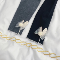 Girl Pants 2021 new fashion autumn slim pants bow black childrens leggings