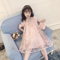 Girls Dress Summer Pink Flower Fairy 2021 New Fashion Mesh Fairy Princess Dress Childrens Skirt Summer