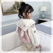 Ran Ran Rans winter jacket 2021 new foreign style lambwool sweater warm star Dulu childrens coat