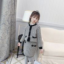The girls autumn and winter suit 2021 New Net red fashionable celebrity small fragrant breeze sweater childrens two-piece set