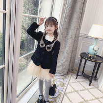 Ran Rans girl suit suit spring and autumn 2021 foreign Fashion Net red long sleeve shirt autumn dress children two sets
