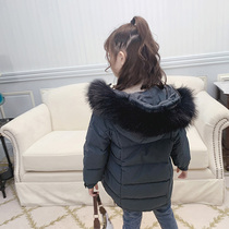 The girls down jacket winter 2021 New Fashion white duck down disposable thick black childrens winter coat