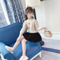 Girls Sweater Spring and Autumn Pullover 2021 New Korean Sweet Girl Autumn Top Flower Children Knit