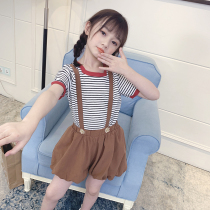 Strap pants girls Summer pumpkin pants 2021 new little girl sling pants fashion foreign childrens shorts summer