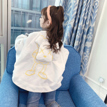 Girls clothes spring and autumn 2021 New Fashion little girl sports casual top cartoon childrens autumn coat