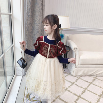 Snow white princess dress girl autumn clothes 2021 New velvet high-end dress dress long sleeve childrens dress