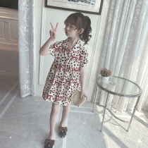 Girls dress short sleeve print 2021 New Korean cute fashion children cotton skirt children summer dress