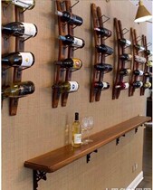  Wine rack Solid wood wall-mounted wine rack Creative fashion hanging wine rack Bar wall wine cabinet restaurant decoration