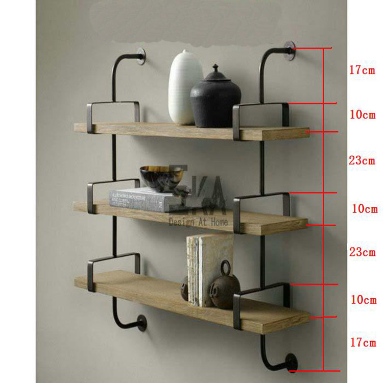 Kệ sáng tạo retro rèn sắt tường kệ lưu trữ clapboard hoa kệ ledge lớp tường treo laminate kệ 2 tầng