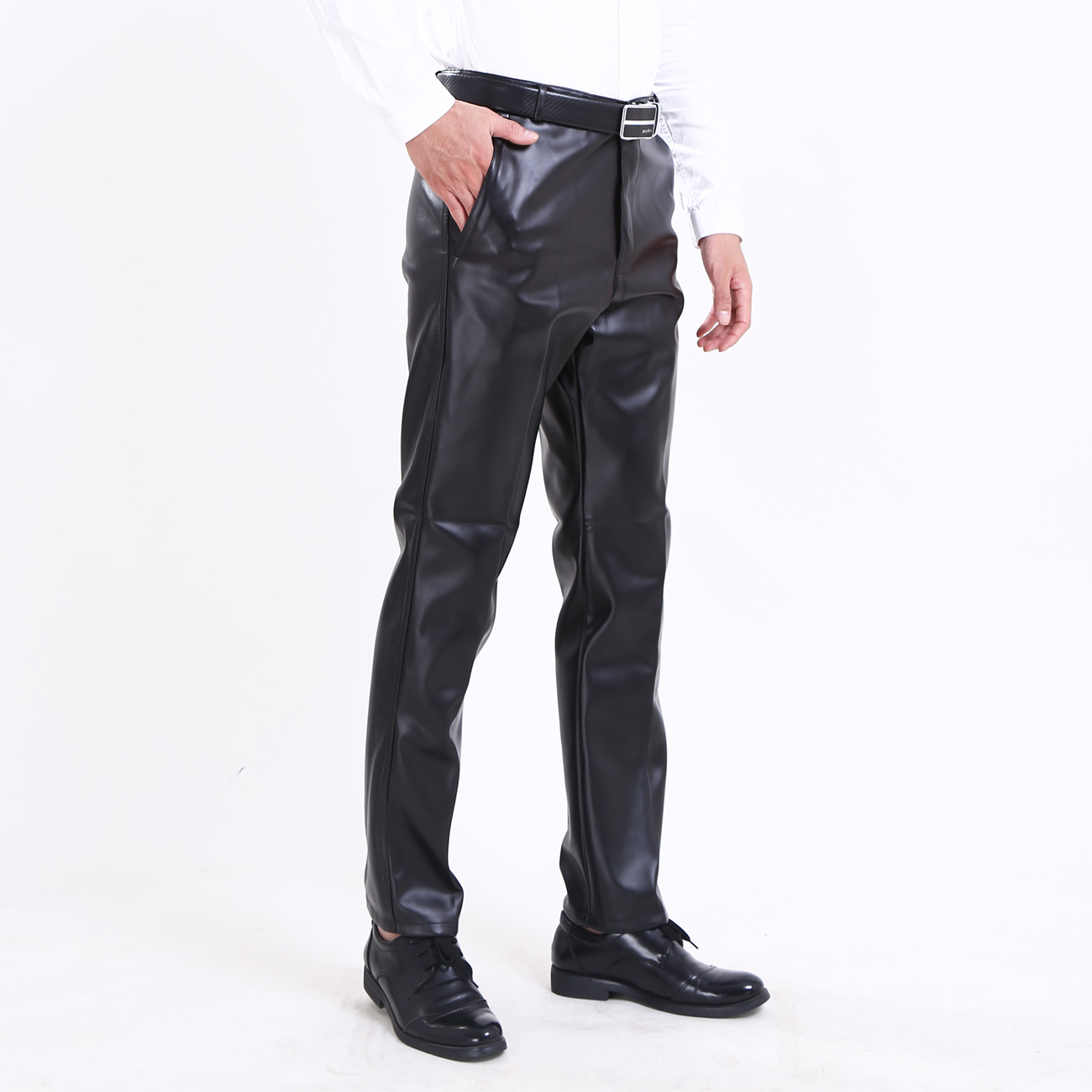 Fall and winter oil anti-humidifier working pants plus thickness resistant to dirty work wearing men's outer cycling bike leather pants men