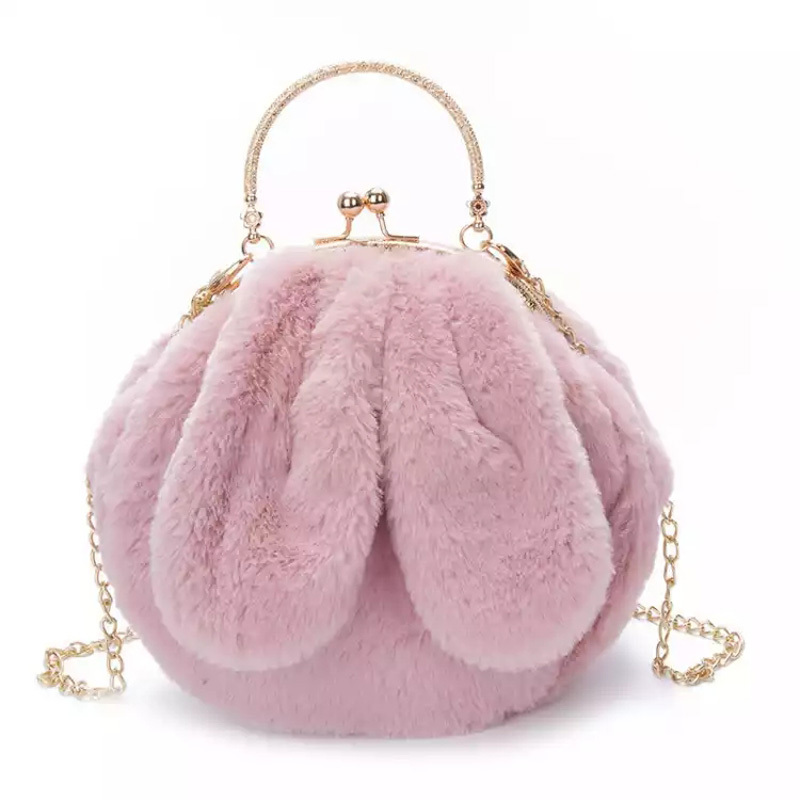 Cartoon Rabbit Plush Bag 2021 New Trendy Furry Handbag Single Shoulder Chain Bag Furry Women's Bag Crossbody Bag