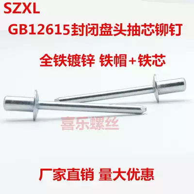 GB12615 all iron galvanized environmental protection blue and white closed flat round head pan head blind rivet M3M4