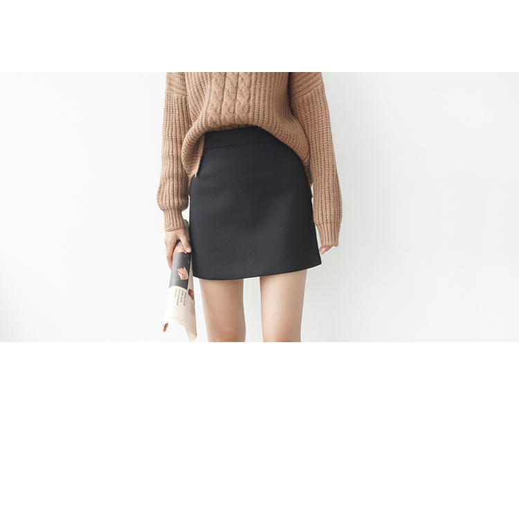 Mùa thu đông không gian mới cotton cao eo thon váy Han Fan màu đen hoang dã túi hông bước váy chic chân váy công chúa