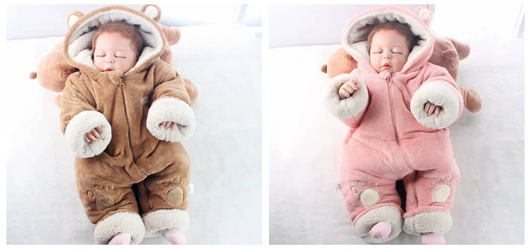 Áo ấm cho bé trai dày jumpsuit mùa thu đông mặc quần áo sơ sinh cotton mùa đông Quần áo bé quần áo quần áo leo núi áo liền quần lót lông cho bé
