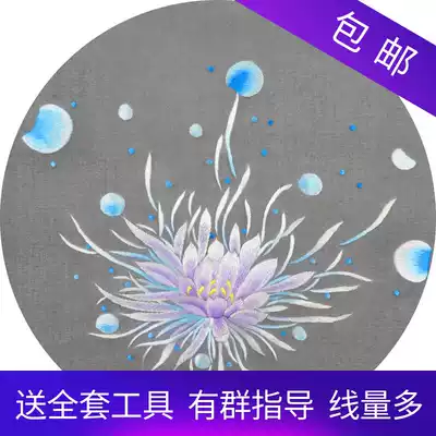 Su embroidery DIY kit beginner no foundation can be embroidered with traces figure reference self-study decorative painting flowers and flowers