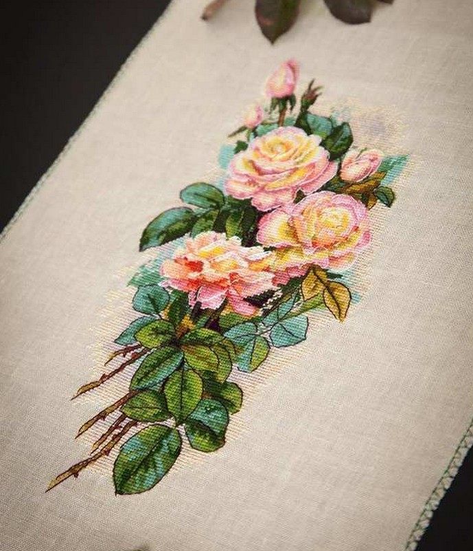 8657 pink rose Merejka - K-67 floral cross stitch redraw paper source file XSD