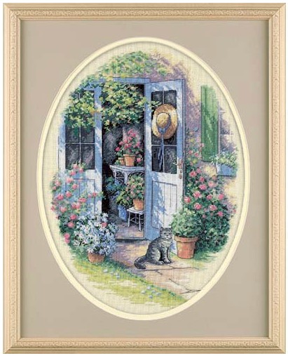 Cat-cross stitch redrawing source file XSD-Taobao in front of the Dim35124 garden