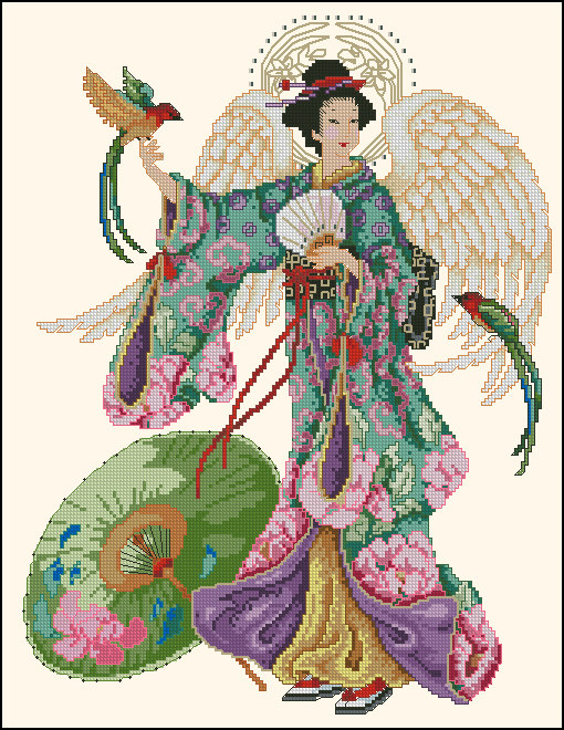 R601 Japanese women's cross stitch drawing repaint source file XSD