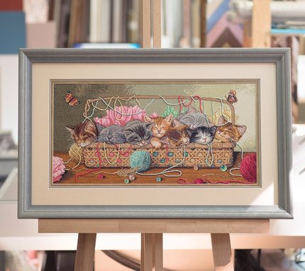 DIM35184 Play in Mao Line's small cat cross embroidered pattern Large full drawings Replored Source File XSD Basket-Taobao