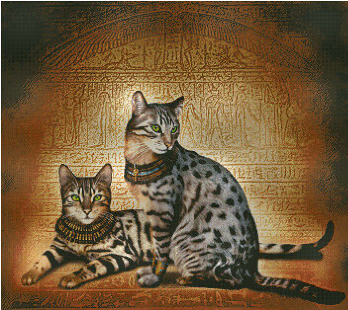 9598 Animals Two Cats Cross Embroidery Redraws Source File XSD