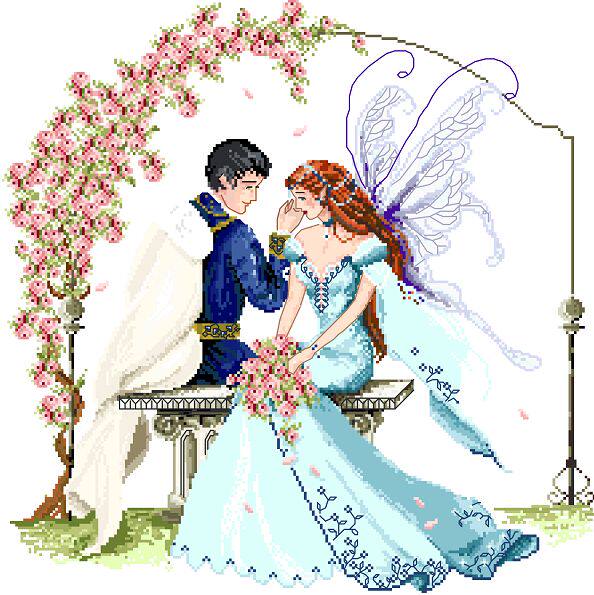 RL18 Angels lovers cross stitch redrawing source file XSD-Taobao
