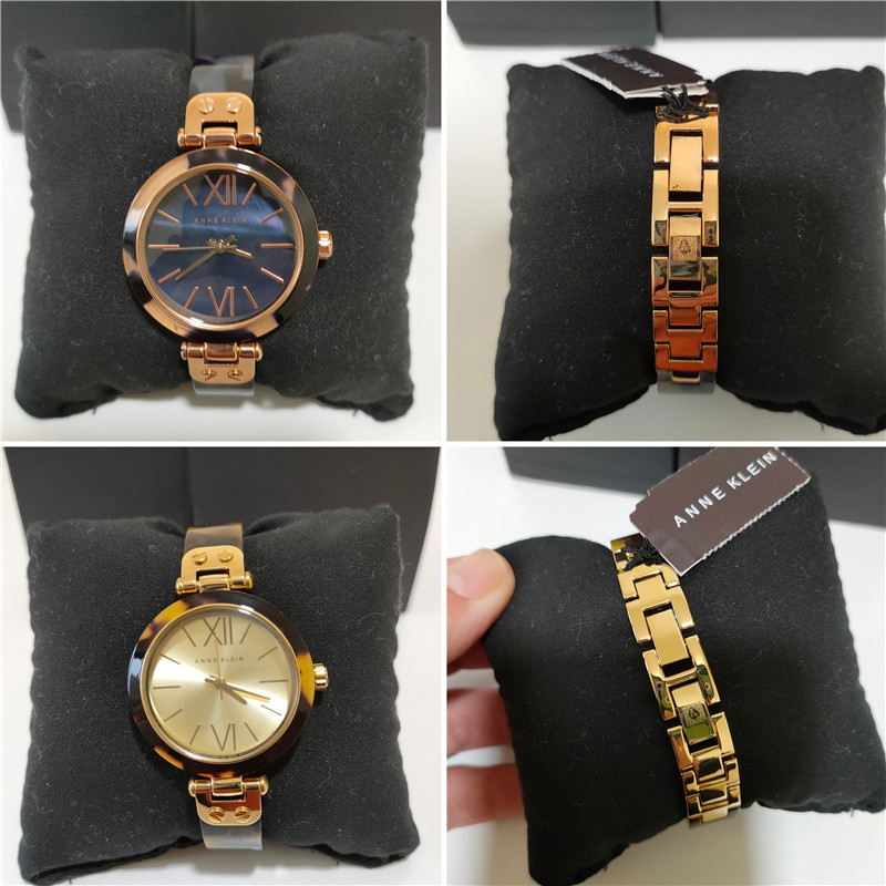 Caterpillar Direct Purchase from the Usa, Anne Klein Gold/Black Dial Tortoiseshell Resin Bracelet Style Women's Watch, In-Stock