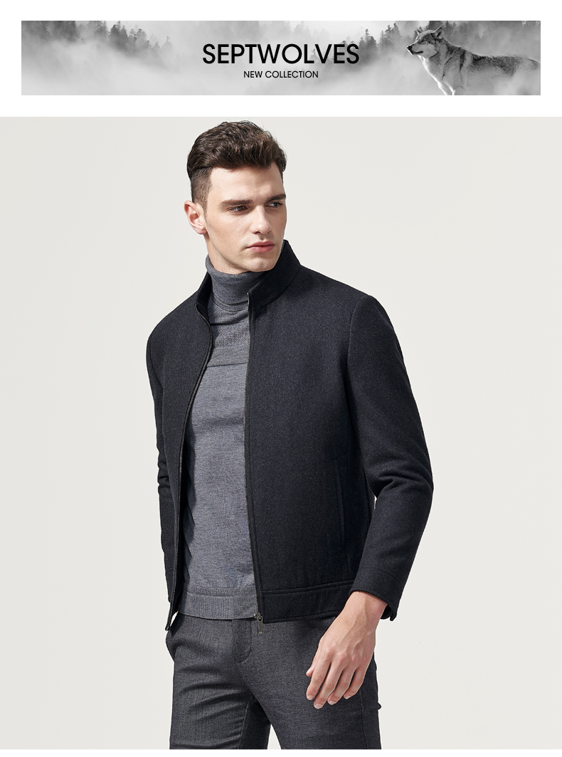 Blouson homme SEPTWOLVES    manches longues en Laine - Ref 3117385 Image 9