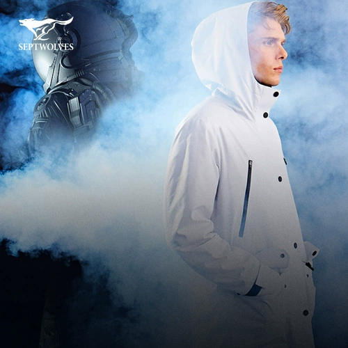 Septwolves, удерживающая тепло длинная толстовка с капюшоном, плащ, средней длины