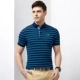 Bảy con sói ve áo ngắn tay áo mùa hè thanh niên nam xu hướng thời trang cotton sọc ngắn tay áo Polo quần áo nam - Áo phông dài