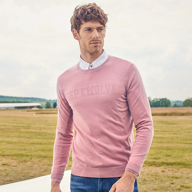 七匹狼 丝光羊毛混纺 男式圆领薄毛衫 针织衫 聚划算+天猫优惠券折后￥219包邮（￥279-60）4色可选