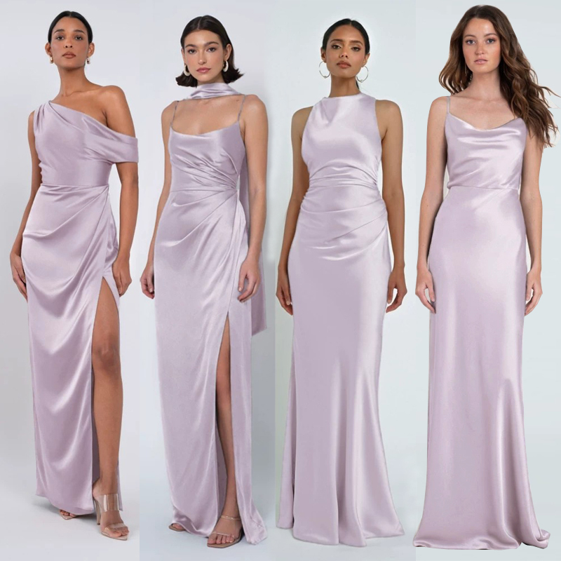 Purple Bridesmaid Dress 2026 New Style High-End Satin Simple Sister Group Wedding Dress Can Be Worn Casually