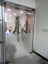 Nanjing stainless steel door cover edge tempered glass frameless bounce door shop entrance door office anti-theft door door