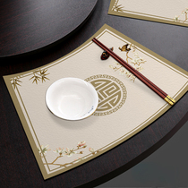 New Chinese round table fan-shaped Chinese style dining table mat waterproof oil-proof and anti-scalding commercial hotel special high-end dinner plate mat