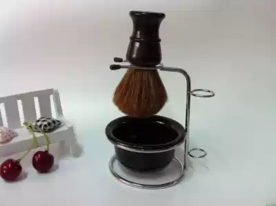 Shaving brush set badger hair black brush flak shaving brush rack soap bowl Hu sweep